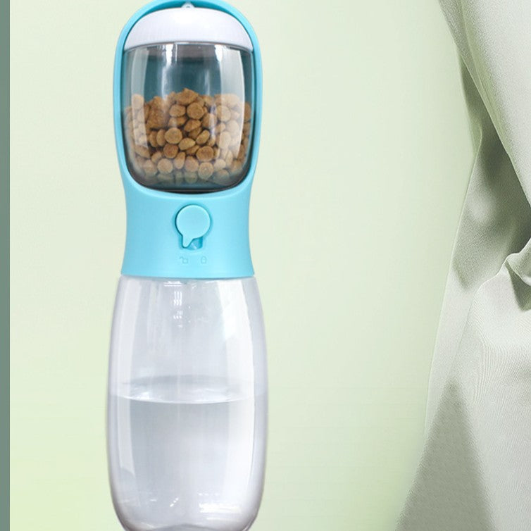 Portable dual-purpose dog drinking and feeding cup