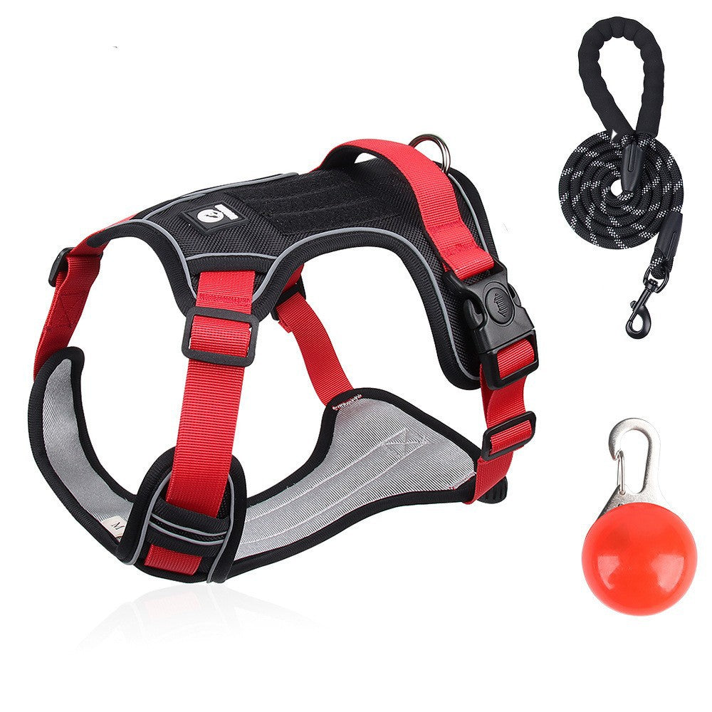 Pet dog chest and back strap leash