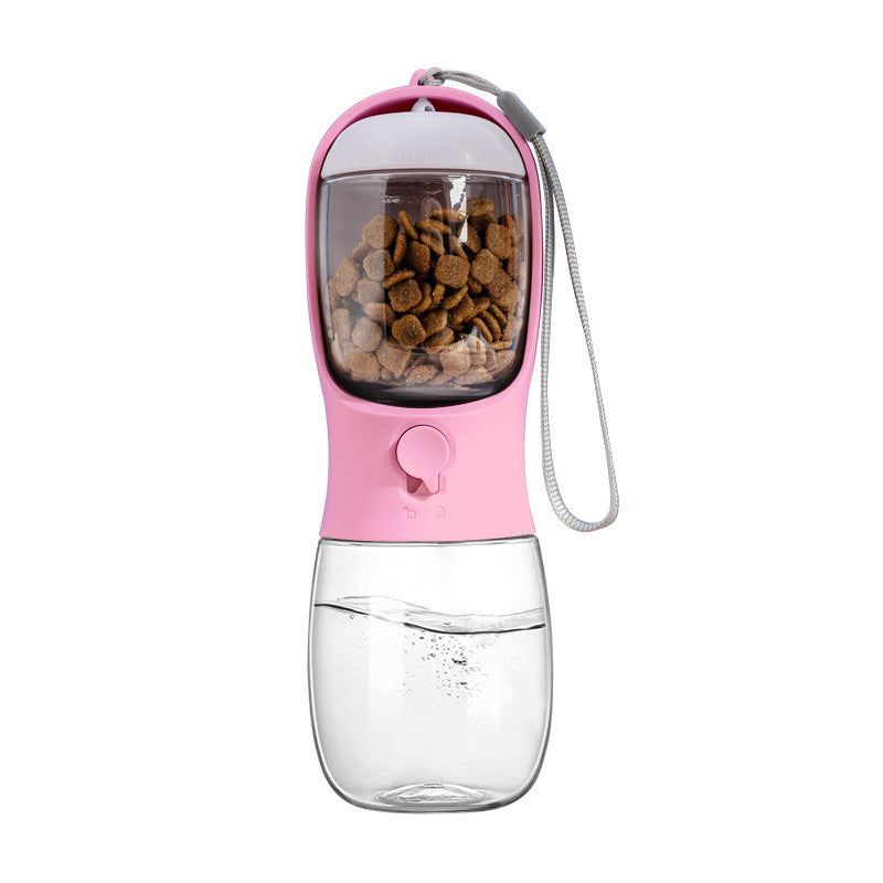 Portable dual-purpose dog drinking and feeding cup