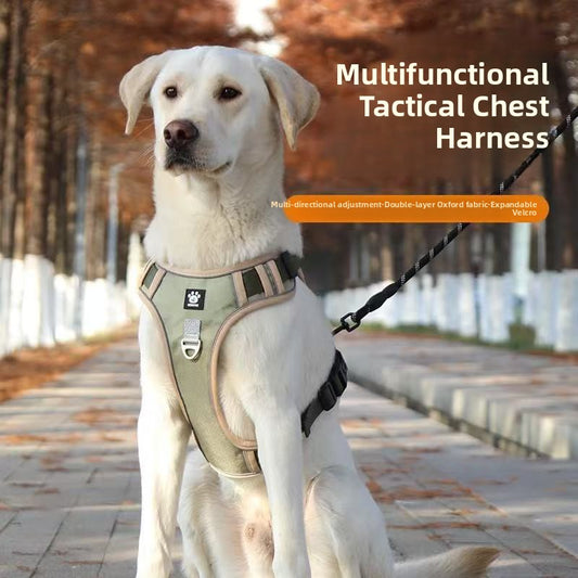 Pet dog chest and back strap leash