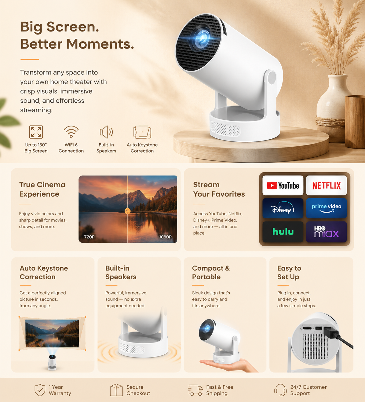 Plugged In Bed Mini Projector