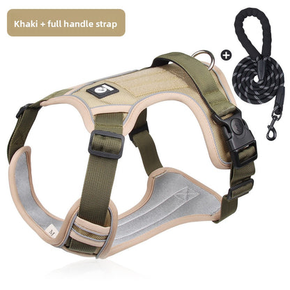 Pet dog chest and back strap leash