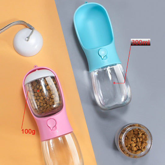 Portable dual-purpose dog drinking and feeding cup