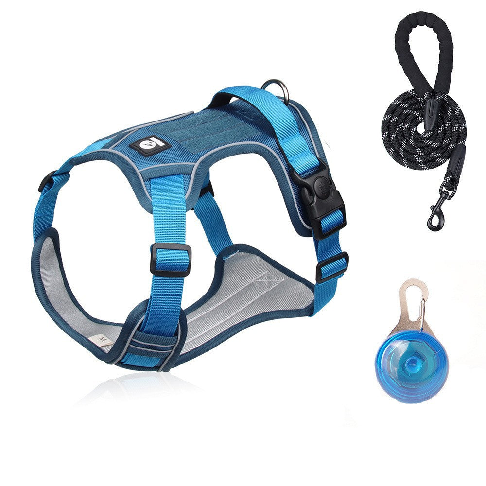 Pet dog chest and back strap leash